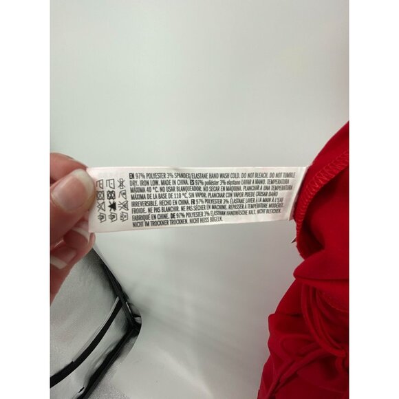 Grey Lab Red Spaghetti Strap Jumpsuit With Side Ties‎ & Back Zipper Small New - Picture 5 of 6